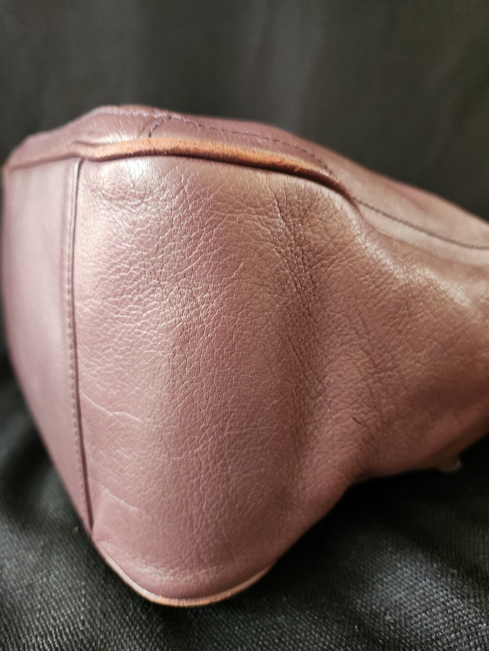 Salvatore Ferragamo Purple Leather Gancini Chain Shoulder Bag Tote Made In Italy - Picture 6 of 16